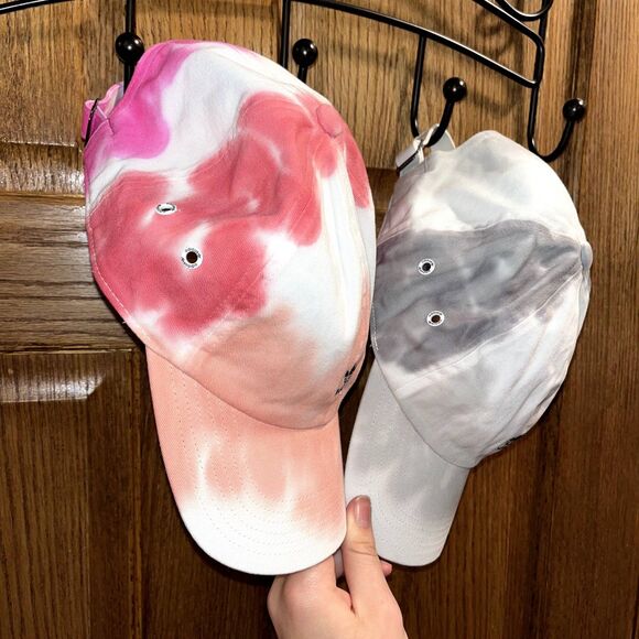 Adidas Tie Dye Hats White Pink Cap Adult Athletic Everyday Adjustable (2 hats) - Picture 11 of 11